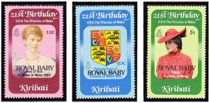 Kiribati 1982 Princess Diana's Birthday Scott (407-09) MNH