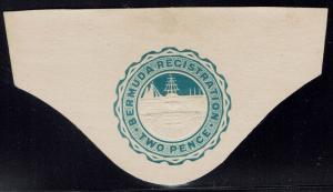 Bermuda 2p, 1892 Ship Registered Cut Square - Lot 041016