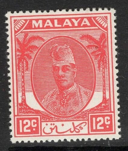 MALAYA KELANTAN SG70 1952 12c SCARLET MTD MINT 