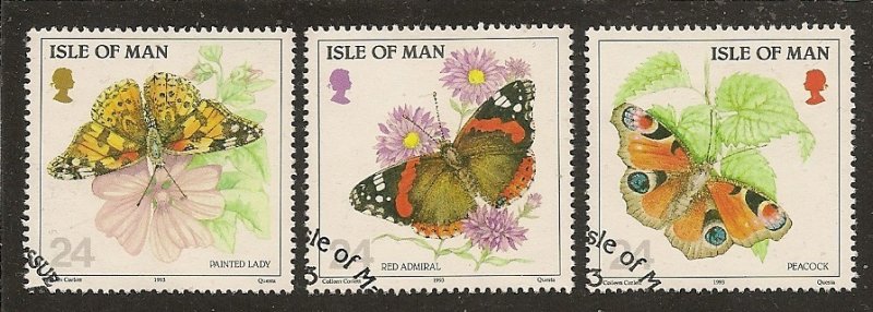 Isle of Man   Scott  568,70,71   Butterflies  CTO