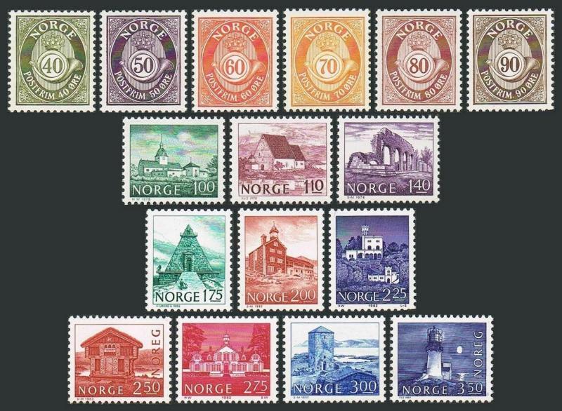 Norway 709-724,MNH. Post horn,scenic definitive 1978-1983.