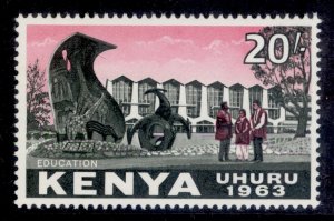 KENYA QEII SG14, 20s black & rose, NH MINT.
