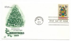 US 1508 8c Christmas Tree on FDC Artcraft Cachet Unaddressed ECV $7.50