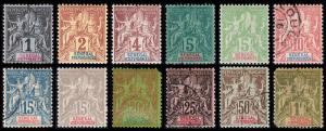 Senegal Scott 35-39, 41-45, 50, 52 (1892-1900) Mint/Used H G-F-VF, CV $117.50 B