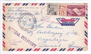 Los Angeles, Ca to Copenhagen, Denmark 1964 Airmail Special Delivery (52463)