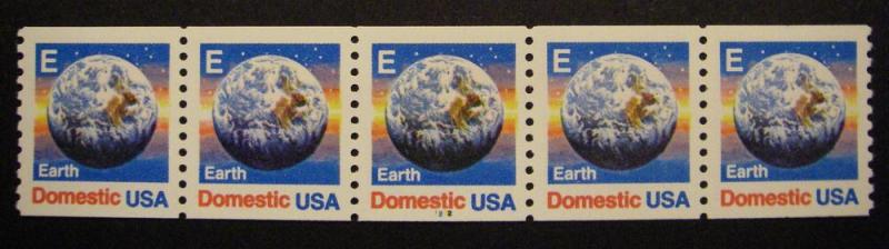 Scott 2279, (25) cent E Earth, PNC5 #1222, MNH Coil Beauty