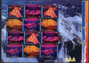 UNITED NATIONS Sc# NY 824-827 GE 392-395 VI 314-317 2002 Year Mountains M/S MNH