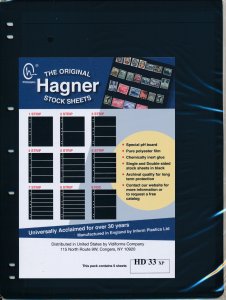 25 HAGNER 3 Pocket BLACK STOCK SHEETS - 5 Packages of 5 - DOUBLE-Sided  B33