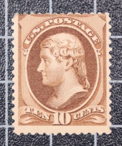 Scott 209 - 10 Cents Jefferson - OG MH - SCV - $175.00