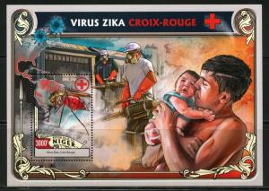 NIGER 2016 ZIKA VIRUS RED CROSS SOUVENIR SHEET  MINT NH