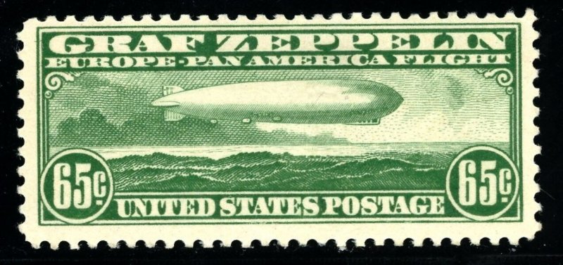 USAstamps Unused VF US 1930 Airmail Graf Zeppelin Scott C13 OG MLH 