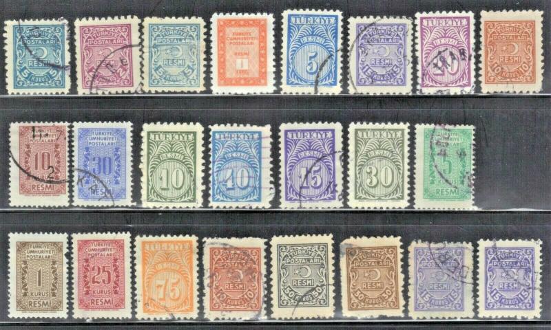 TURKEY OFFICIAL STAMP ASSORTMENT LOT #1  SEE SCAN