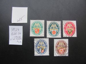 GERMANY 1929 USED HI# SIGNED SCHLEGEL SC B28-32 SET XF 190 EUROS (215) NEW USED