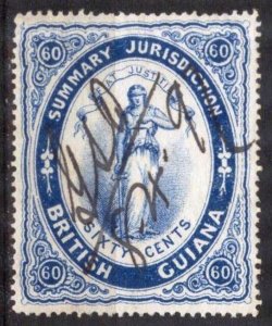 British Guiana Revenue Summary Jurisdiction 60c Used