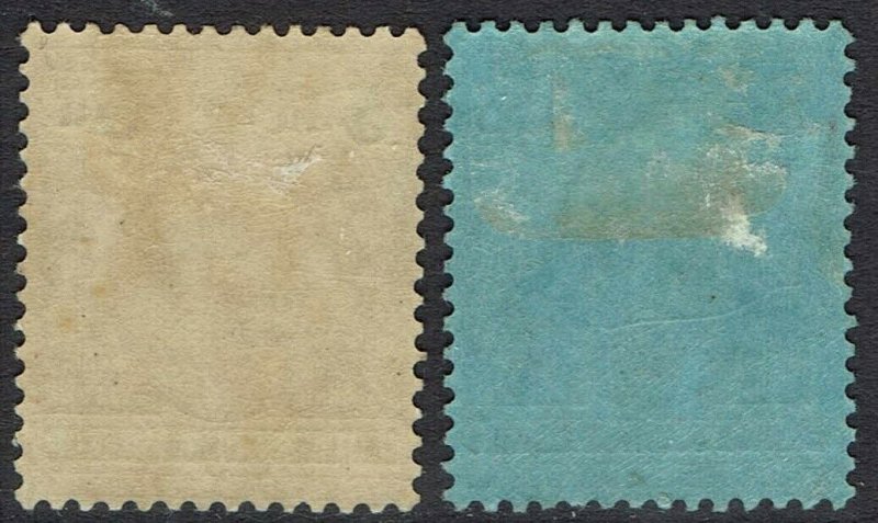 BRITISH SOLOMON ISLANDS 1914 KGV 5D AND 2/6 WMK MULTIPLE CROWN CA