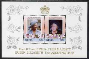 NEVIS - 1985 - Life & Times of Q. Mother #1 - Perf Min Sheet - Mint Never Hinged