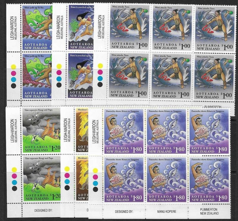 NEW ZEALAND SG1807/12 1994 MAORI MYTHS IN BLOCKS OF 6 MNH