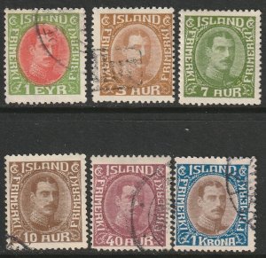 Iceland Sc 176-7,180-1,184-5 partial set mostly used