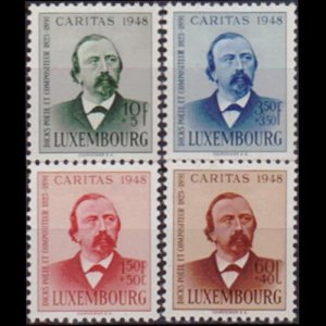 LUXEMBOURG 1948 - Scott# B147-50 Poet Fountains Set of 4 LH