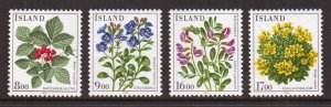 Iceland   #602-605    MNH  1985  flowers