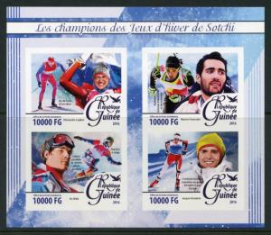 GUINEA 2016 CHAMPIONS OF THE SOCHI WINTER OLYMPICS SHEET IMPF  MINT NH