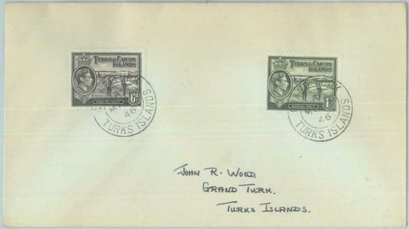 83448 - Turks & Caicos - POSTAL HISTORY -  COVER  from  GRAND TURK  1946