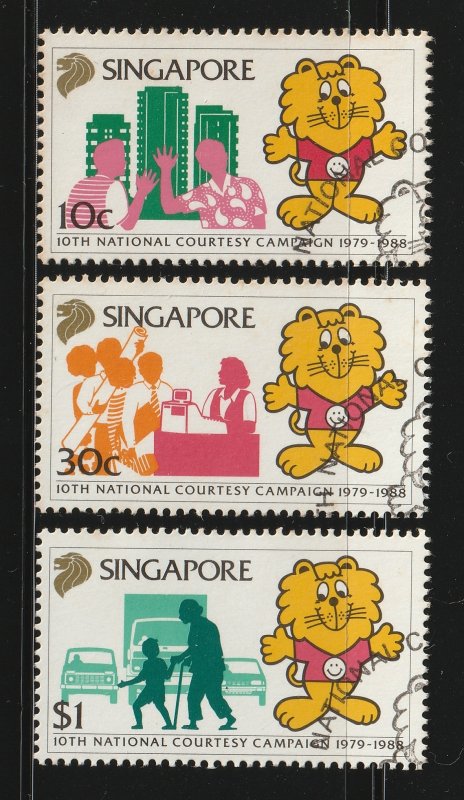 1988 Singapore 10th National Courtesy Campaign set of 3V CTO SG#583-585