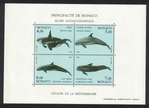 Monaco Mediterranean Orca Whale Dolphins MS 1994 MNH SC#1898 SG#MS2173