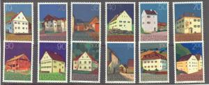 LIECHTENSTEIN  638-49 MNH 1978 HOUSES, BUILDINGS and ETC.