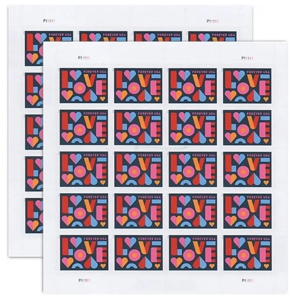 2021 LOVE  forever stamps  5 Booklets 100plp