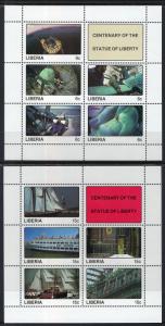 Liberia 1065-1068 Statue of Liberty Souvenir Sheets