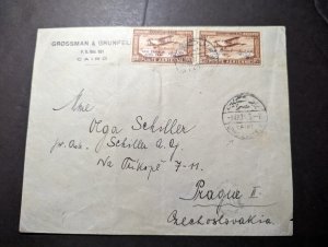 1931 Egypt Airmail LZ 127 Graf Zeppelin Cover Cairo to Prague Czechoslovakia