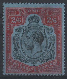 Bermuda 1924 2/6d black & red/blue sg89a fine mint cat £75