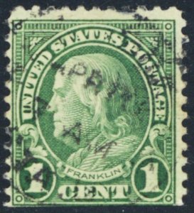 594, Used 1¢ Extremely Rare Stamp With PFC Certificate SCV $10,500 - Stuart Katz