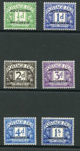 Southern Rhodesia 1951 Postage Dues set of 6 SGD1/5 D7 UM cat 14 pounds 