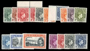 Nigeria #53-58 Cat$42.45 (for hinged), 1938-51 George VI, complete set, hinged