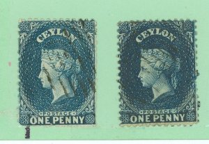 Ceylon #46-46a  Single (Queen)