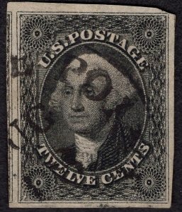 US #17 Extra Fine/Superb. Neat town cancel.