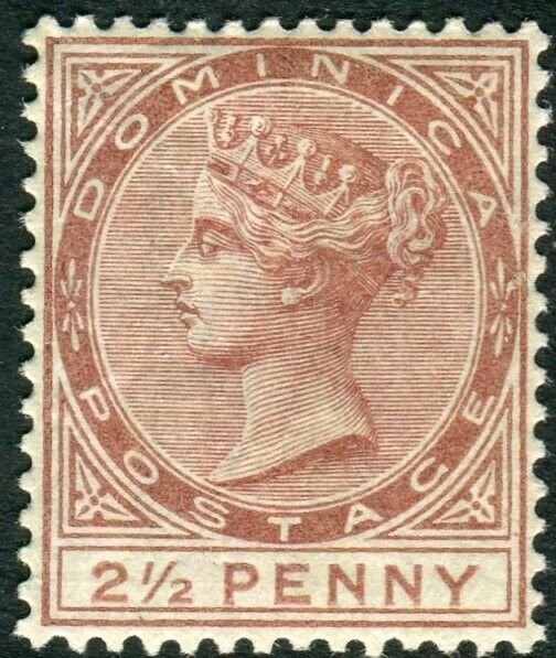 DOMINICA-1884 2½d Red-Brown.  A mounted mint example Sg 15