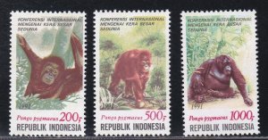 Indonesia # 1479-1481, Great Apes, Mint NH, 1/2 Cat.