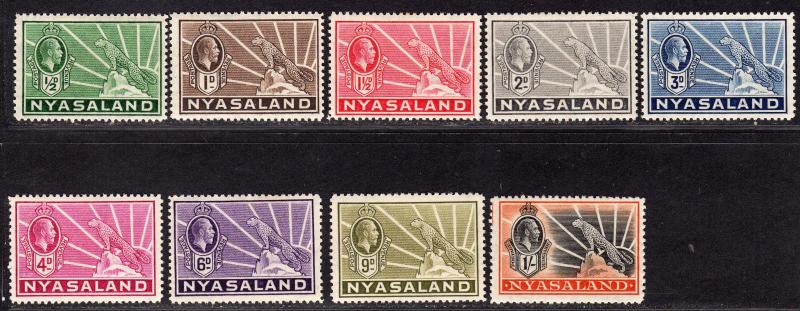 $Nyasaland Prot. Sc#38-46 M/H/VF, Cv. $42