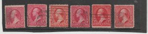 US Stamp Scott # 267 Type 3 Used 6 Different Shades Washington 1895