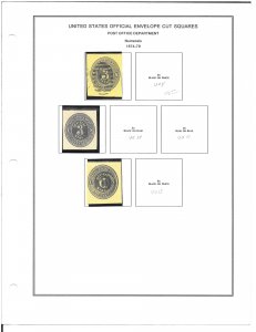 #UO7,UO9,UO12 Page of Cut Squares W/ Album Page Lot (14317)