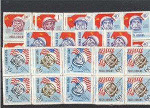 Romania STAMPS 1964 Astronauts Space URSS USA Apollo BLOCKS MNH POST