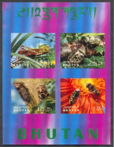 Bhutan 101Ch, MNH, Insects 3-D Printing souvenir sheet of 4