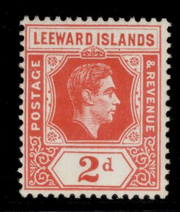 LEEWARD ISLANDS GVI SG104, 2d scarlet, LH MINT.