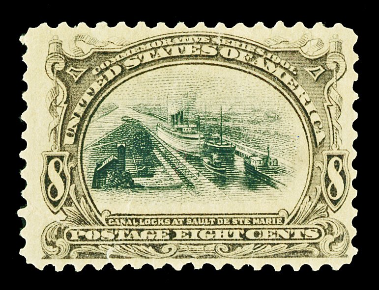 Scott 298 8c Pan-American Mint Fine OG HR Cat $90