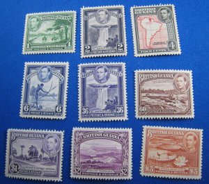 BRITISH GUIANA 1938  -  SCOTT # 230 241    MH     (b17)