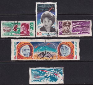 Russia 1963 Sc 2748-53 Valentina Tereshkova Valeri Bykovski Cosmonauts Stamp CTO