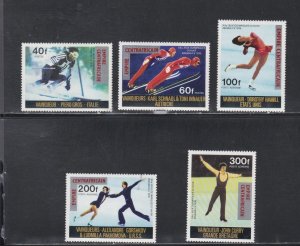 Central Africa # 288, 291, C164, C170, C174 Winter Olympics, Red NH, 1/2 Cat.